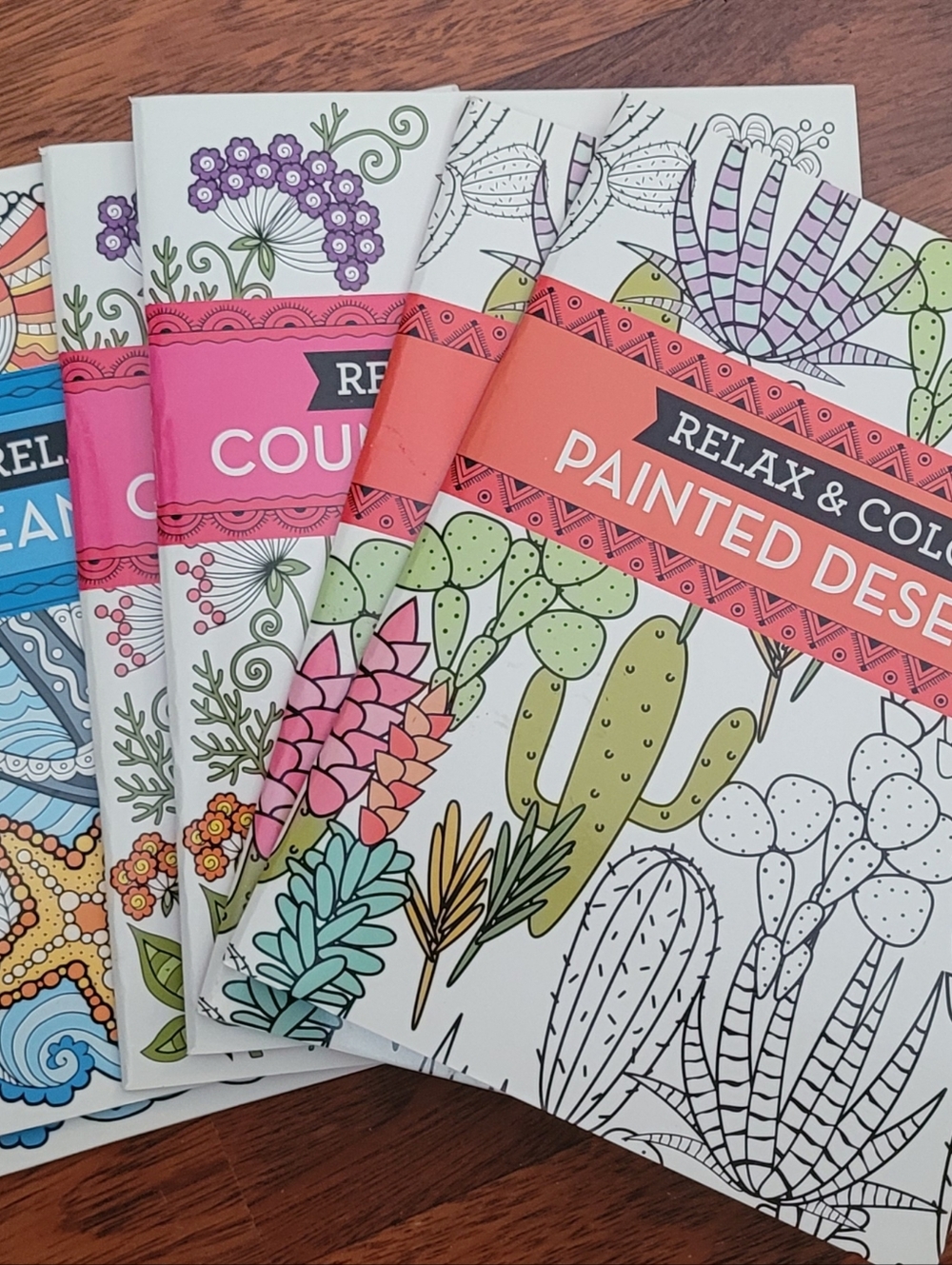 Relax & Color Painted Desert Adult Coloring Book - Set of 3